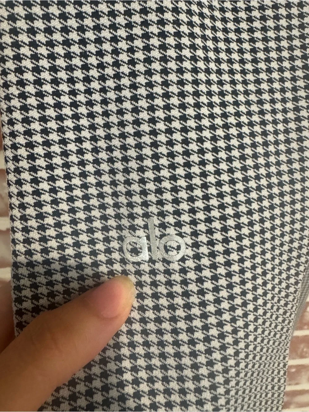 ALO Yoga Houndstooth High Waist Leggings Black White Stretch Yoga Pants Small